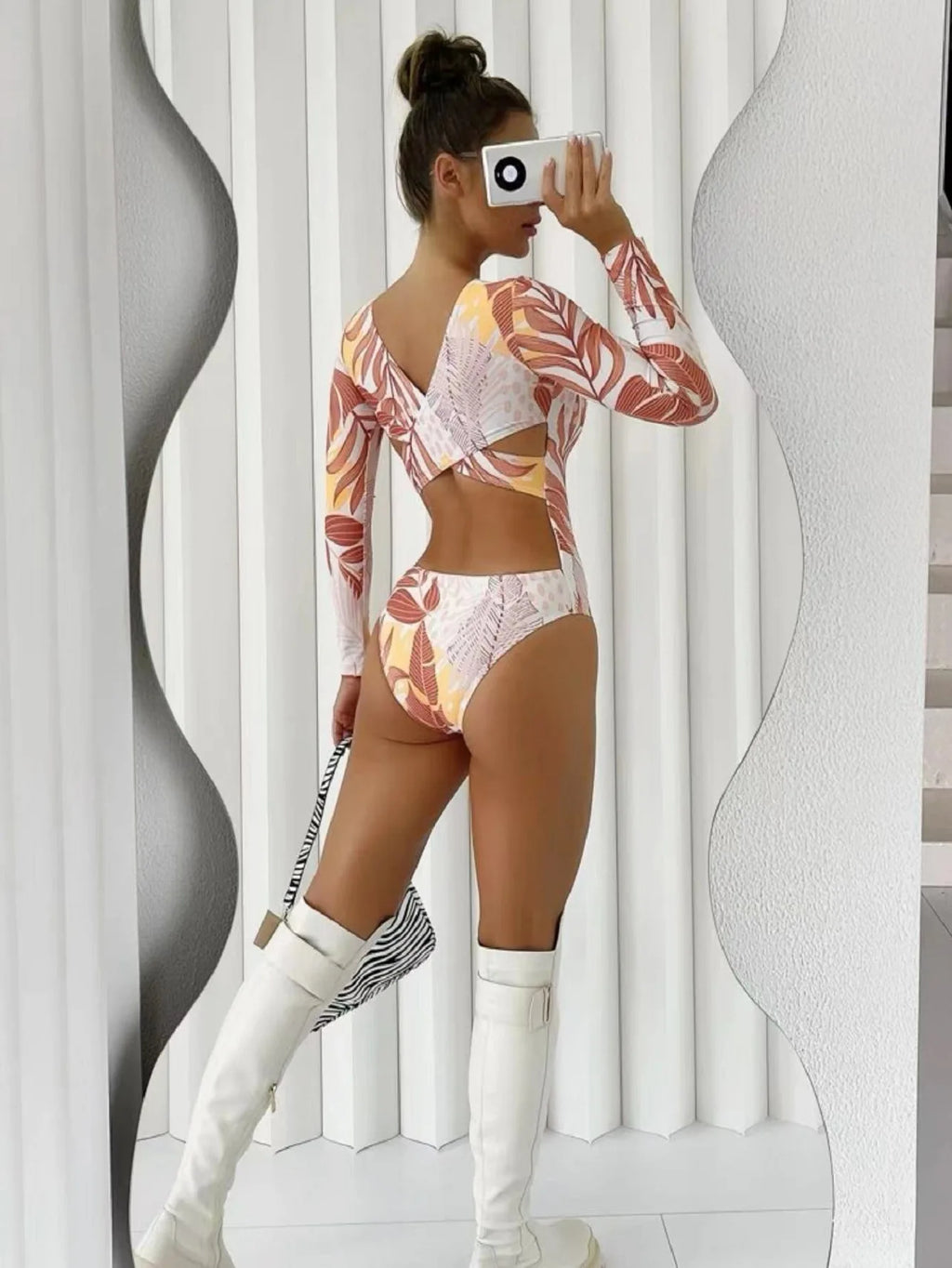Traje de Baño Una Pieza Manga Larga | Estampado | Buceo y Playa
