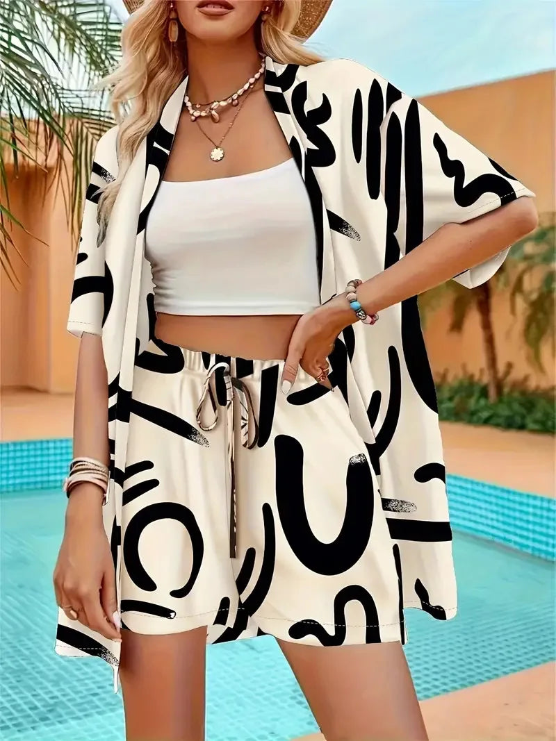 Conjunto Elegante Verano 2025 | Camisa Estampada Resort | Camisa Estampada
