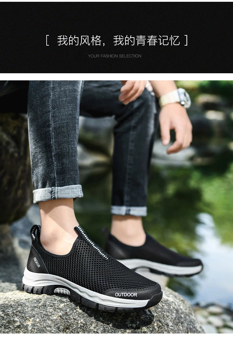 Mocasines Casuales Hombre | Malla Respirable Ligera Confort Estilo Tico | Talla Grande