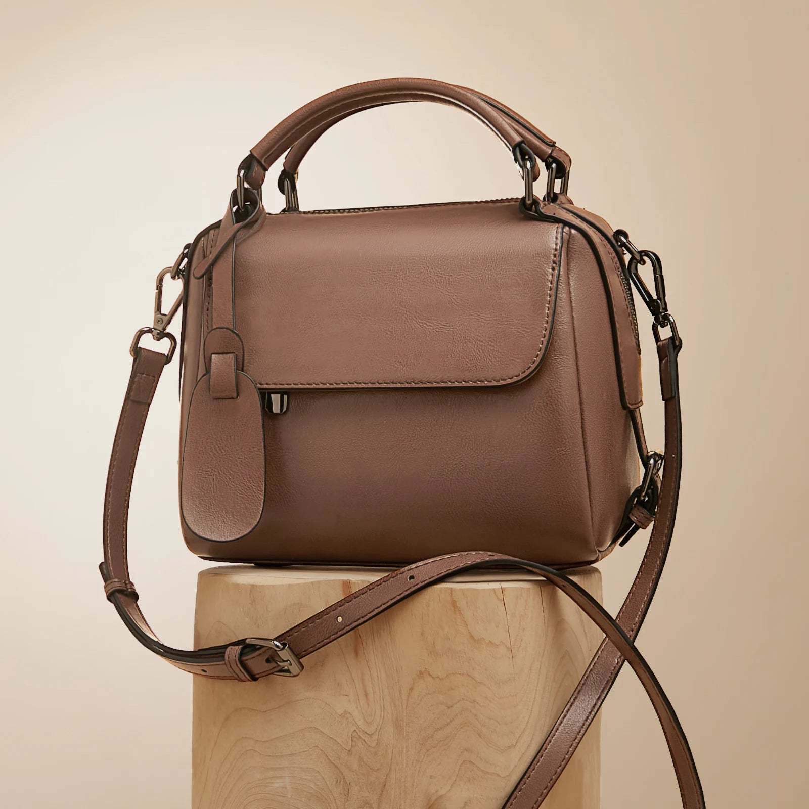 LAORENTOU bolso de mano de cuero suave con asa superior para mujer, bolsos de hombro para niña a la moda, bolso cruzado Retro, regalo para esposa 2025