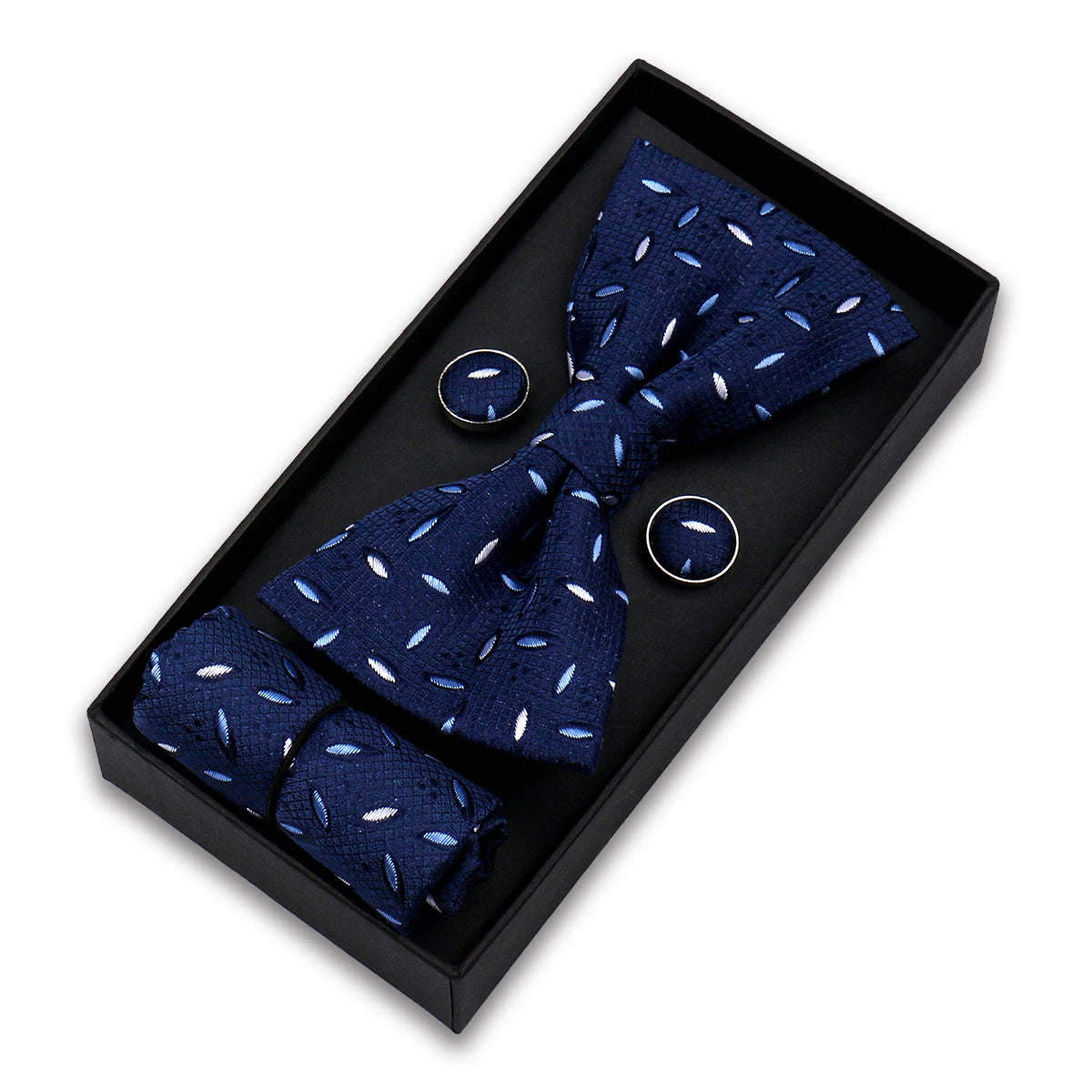 Set de Pajarita Gemelos Pañuelo Cuadrado Regalo Para Hombres Elegantes