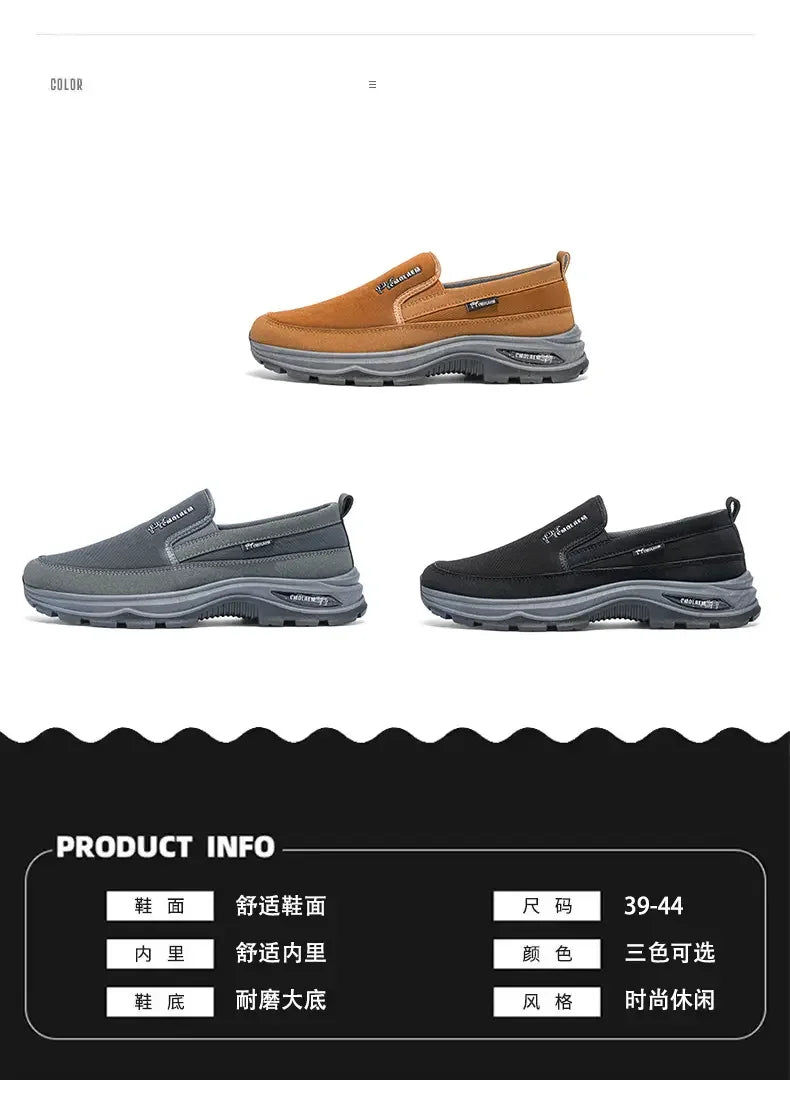 Mocasines Lona Hombre 2025 ∣ Sin Cordones ∣ Suela Gruesa Ligera