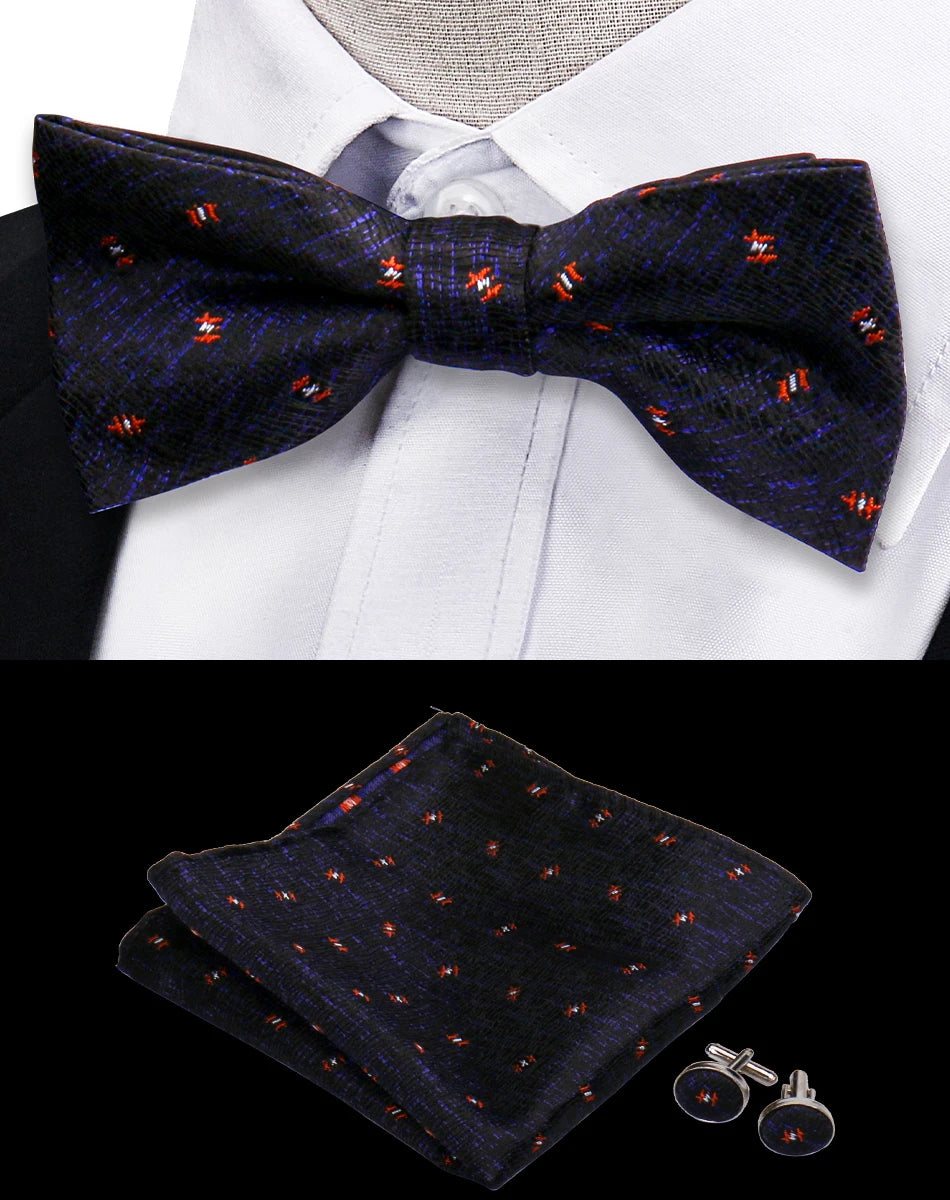 Conjunto Pajarita Pañuelo Gemelos Estilo Novedad Elegancia Pura Vida