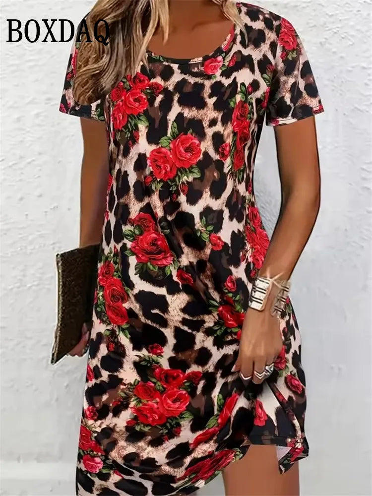 Vestido de Verano Holgado | Estampado 3D Rayas Geométricas | Minivestido Talla 9XL | Tico Trendy