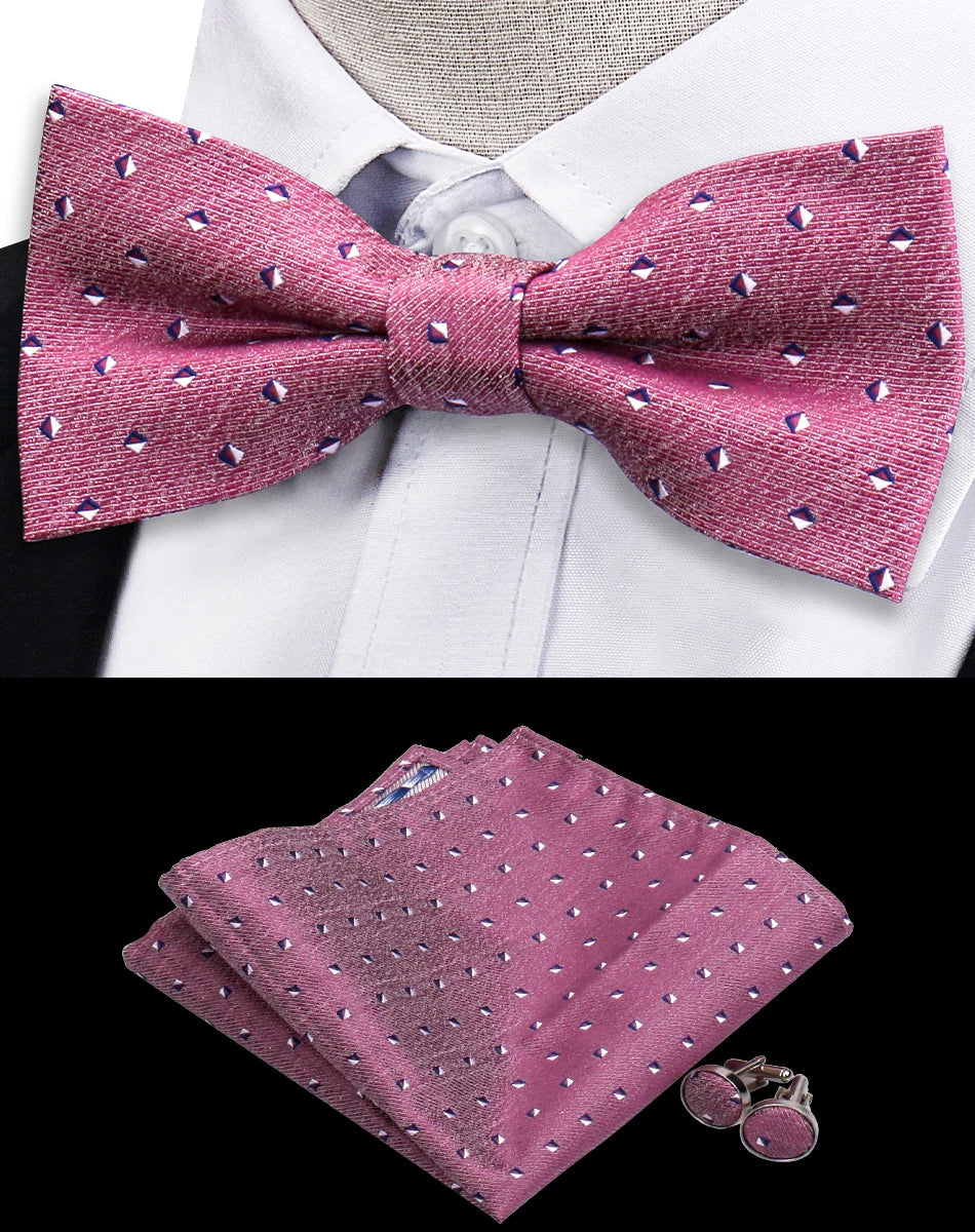 Conjunto Pajarita Pañuelo Gemelos Estilo Novedad Elegancia Pura Vida