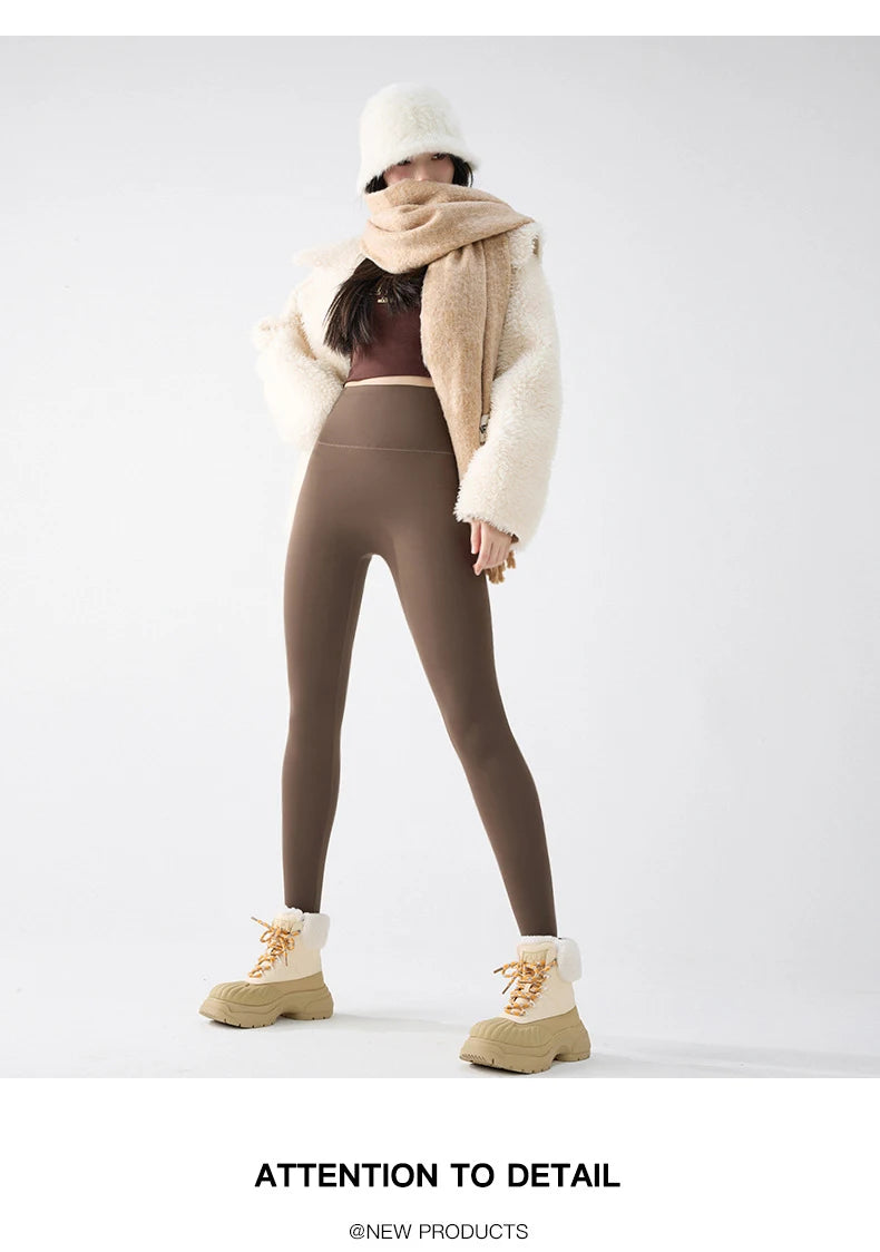 Leggings Térmicos Tiburón Polar Fino | Slim Fit Cintura Alta | Glúteos Sin Costuras Sexy