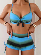 Bikini Teñido y Anudado - Estilo Boho Chic para Vacaciones en la Costa