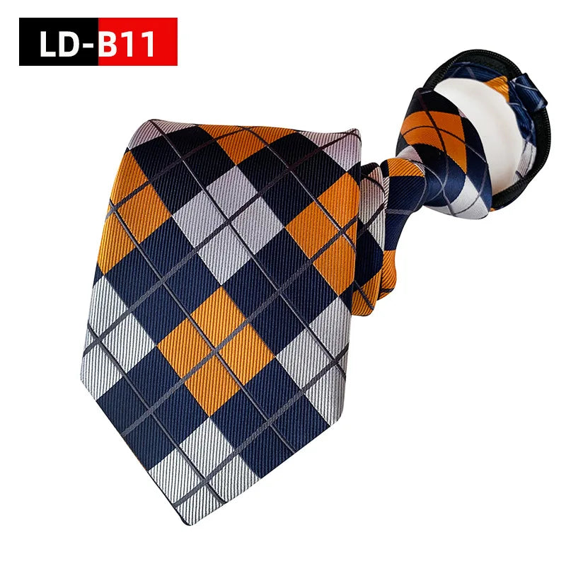 Corbata Preatada Con Cremallera Para Hombre Mujer Diseño Clásico