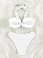 Bikini Halter Push Up con Twist - Traje de Baño de Playa