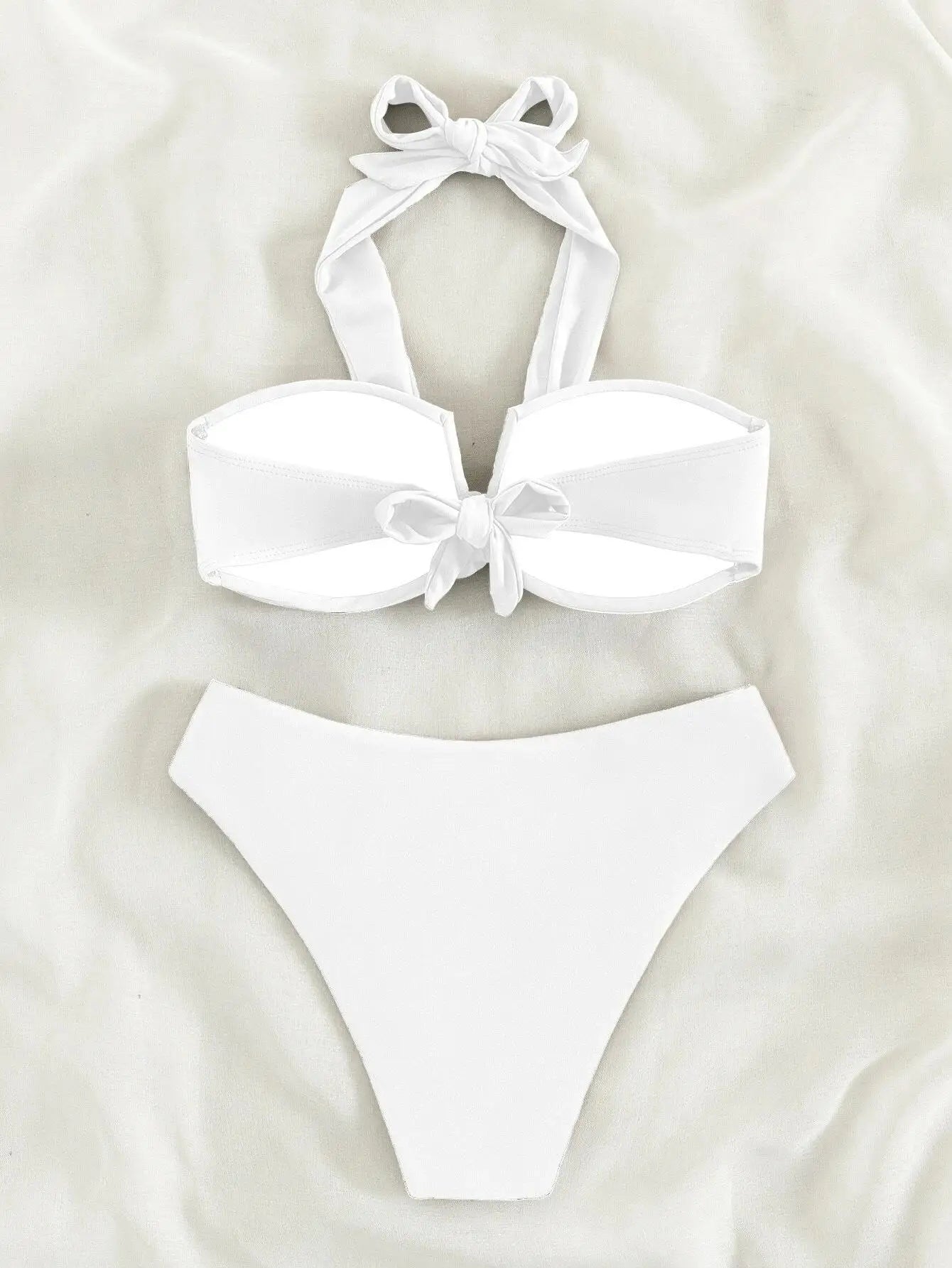 Bikini Halter Push Up con Twist - Traje de Baño de Playa