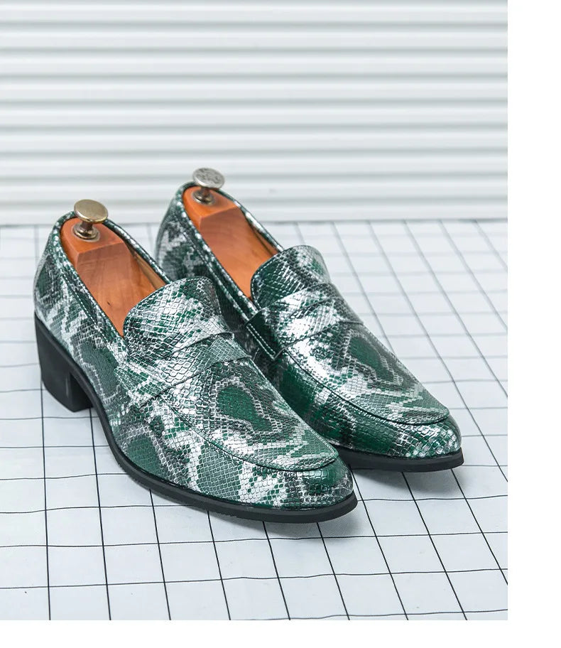 Zapatos Oxford Hombre Ticotrendy Piel Dividida Estampado Animal Sin Cordones | Elegantes