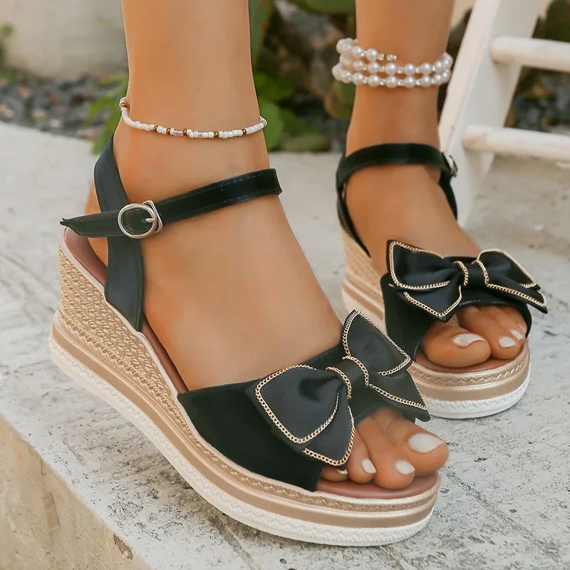 Sandalias de Plataforma para Mujer | Diseño de Lazo | Cuña