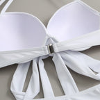 Conjunto de Bikini 3 Piezas con Falda - Top con Nudo y Bottom de Tiro Alto