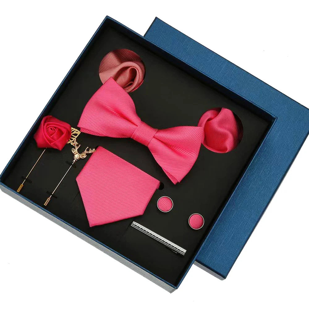 Set Corbata Pañuelo Gemelos Elegancia Formal Estilo Tico Regalo