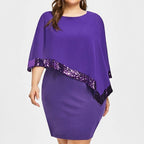Vestido de Fiesta | Talla Grande | Lentejuelas y Hombros Descubiertos