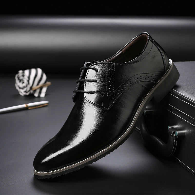 Zapatos Oxford de Cuero para Hombre | Nueva Suela Antideslizante | Ideal para Negocios y Bodas | Ticotrendy