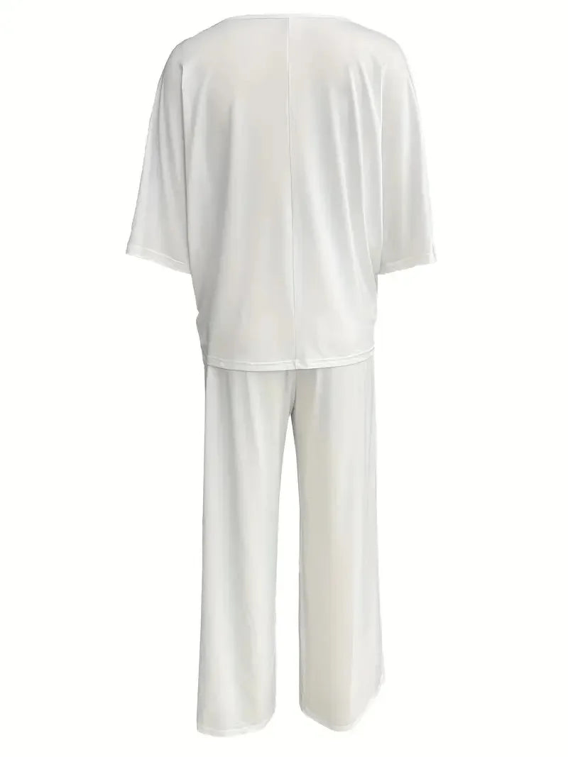 Ticotrendy: Conjunto Elegante de Pantalón y Top Sin Mangas | Color Sólido Verano 2025