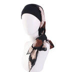 Turbante elástico con estampado de flores para mujer musulmana, para la cabeza preatado Hijab, Bandana para la pérdida de cabello, bufanda para la cabeza, novedad
