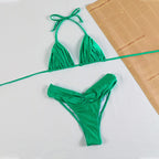 Bikini Dividido con Cuerda de Corbata - Estilo de Tres Puntos