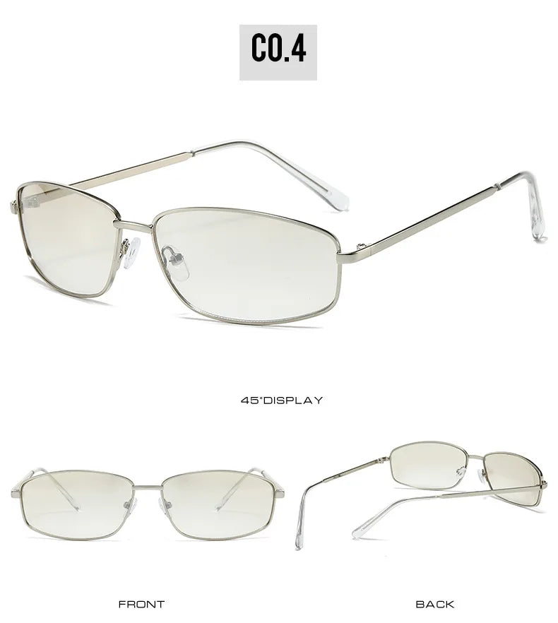 Gafas de Sol Y2K para Mujer Estilo Vintage Punk con Marco Metálico