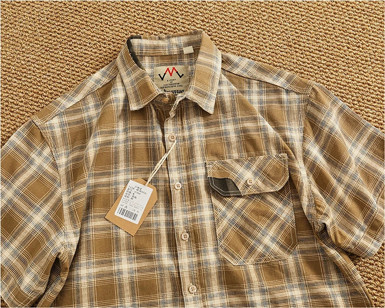 Camisa Casual Hombre | Cuadros Tartán | Algodón Puro | Manga Corta | Ticotrendy Costa Rica