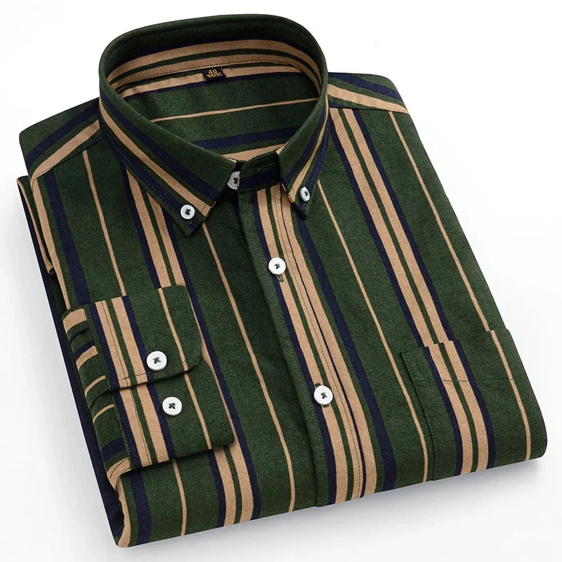 Camisa Oxford a Cuadros | Talla Grande y Pequeña | 100% Algodón | Manga Larga Hombre