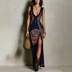 Vestido Floral con Encaje Espalda Descubierta