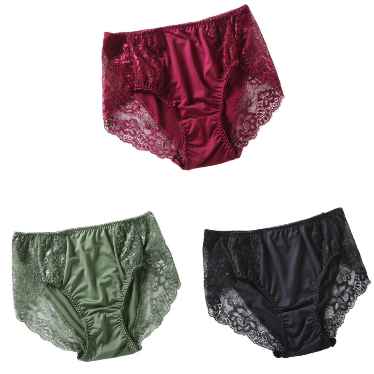 Set de Bragas de Encaje | 3 Piezas | Talla Grande 7XL