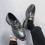 Zapatos Vestir Hombre Estampado Dorado | Negocios Punta Estrecha Antideslizante Formal