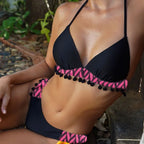 Bikini Set Ticotrendy Mujer Estilo Playa Cuello Halter Bordeado | Cintura Alta