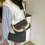 Bolso de Lunares Retro Francés para Mujer, Hombro y Bandolera