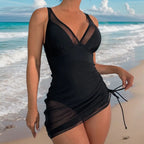 Bikini de Malla con Cordón 2025 | Una Pieza | Color Sólido