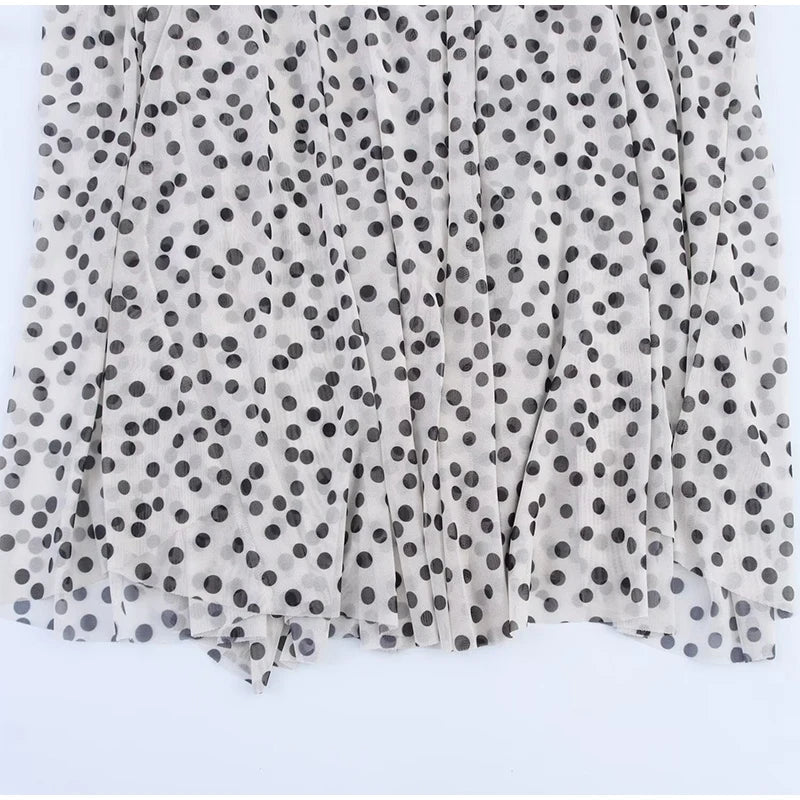 Vestido Largo Tirantes Lunares Cuello V | Espalda Descubierta Camisola Estilo Casual