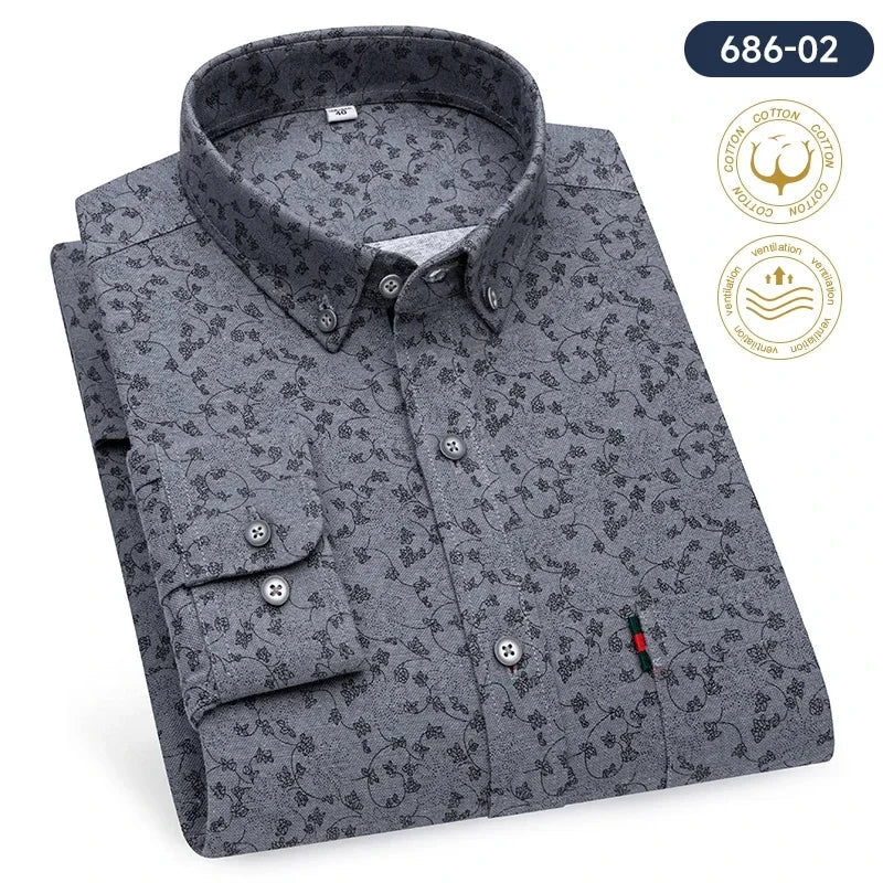 Camisa Talla Grande Rayas | Algodón Oxford 100% | Social Ajustada | Moda Vintage