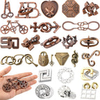 Rompecabezas de Metal para niños y adultos, juguetes educativos intelectuales, desbloqueo, prueba IQ, trucos de magia, regalos novedosos, 9 Uds.