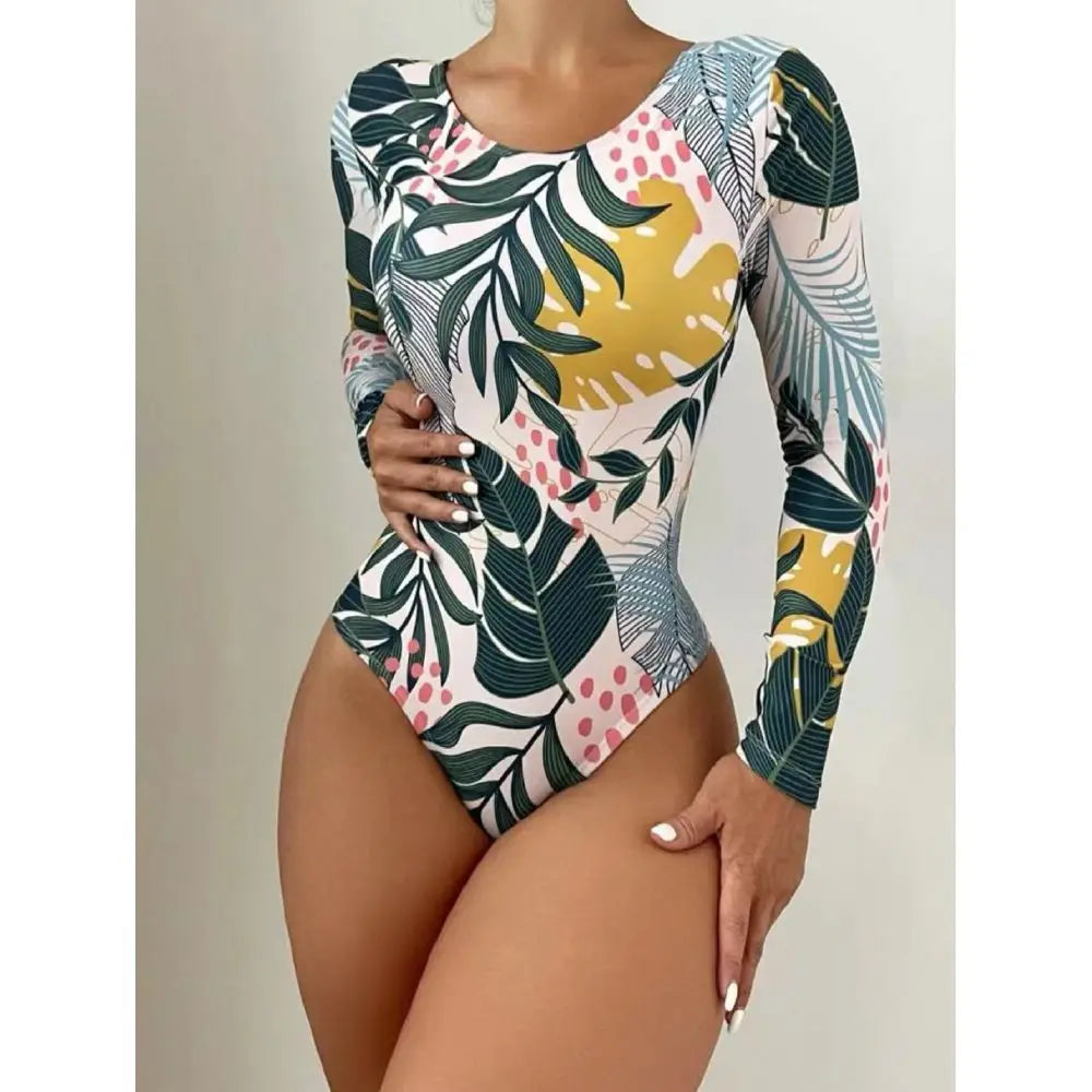Traje de Baño Una Pieza Manga Larga | Estampado | Buceo y Playa