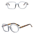 Montura Gafas Asimétricas Retro Redondas Cuadradas | Lentes Transparentes Unisex Ópticas