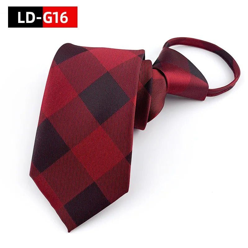 Corbata Preatada Cremallera Estrecha Estilo Tico Negocios Elegancia Diaria