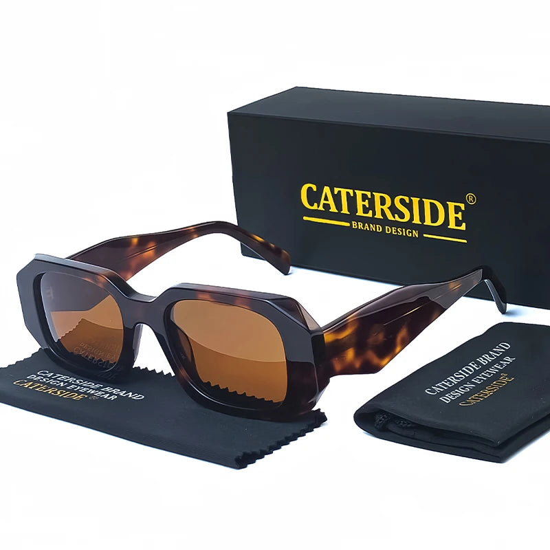 Gafas de Sol CATERSIDE Polarizadas | Montura Grande de Acetato Poligonal | UV400