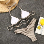 Bikini Dividido con Cuerda de Corbata - Estilo de Tres Puntos