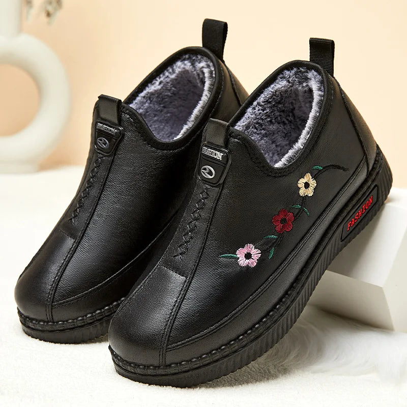 Zapatillas De Invierno Para Mamá | Mocasines Tipo Oxford Felpa Calidad