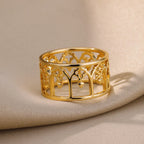 Anillo Trendy Hueco Vintage | Acero Inox | Joyería Pareja Boda | Lujo Y2K