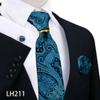 Set De Corbata Anillo Gemelos Pañuelo Accesorio De Traje Boda