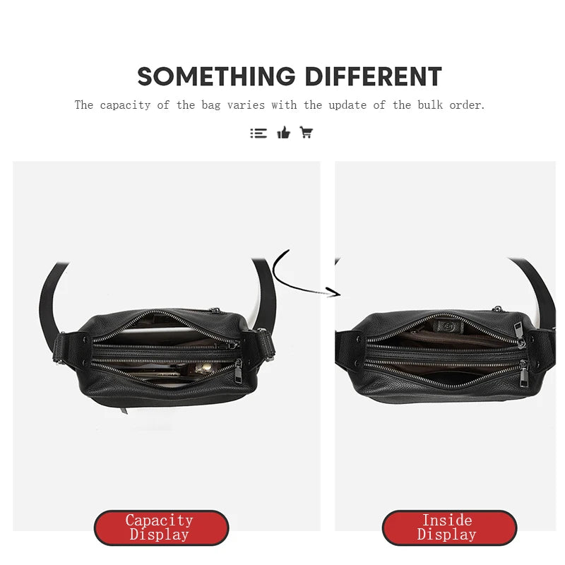 LAORENTOU, bandolera de piel auténtica para mujer, bolso cruzado de gran capacidad para Otoño e Invierno 2025, bolso Hobo para trabajo y oficina