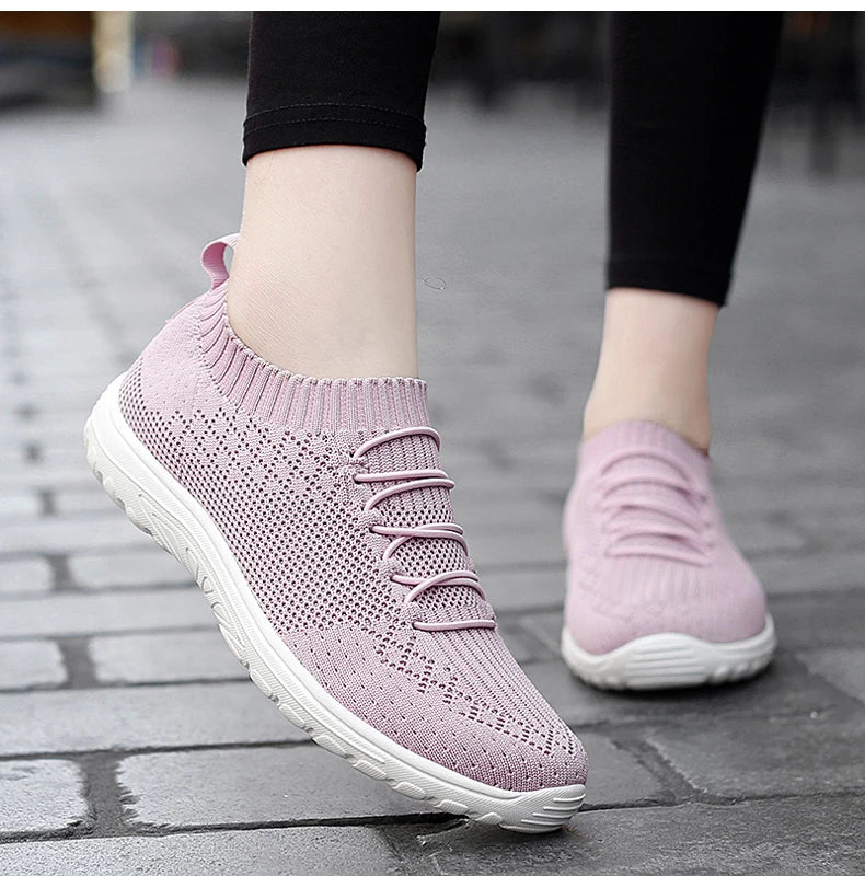 Zapatos Planos Ligeros para Mujer | Tallas 42-43 | Azul, Rosa, Negro, Gris | Verano