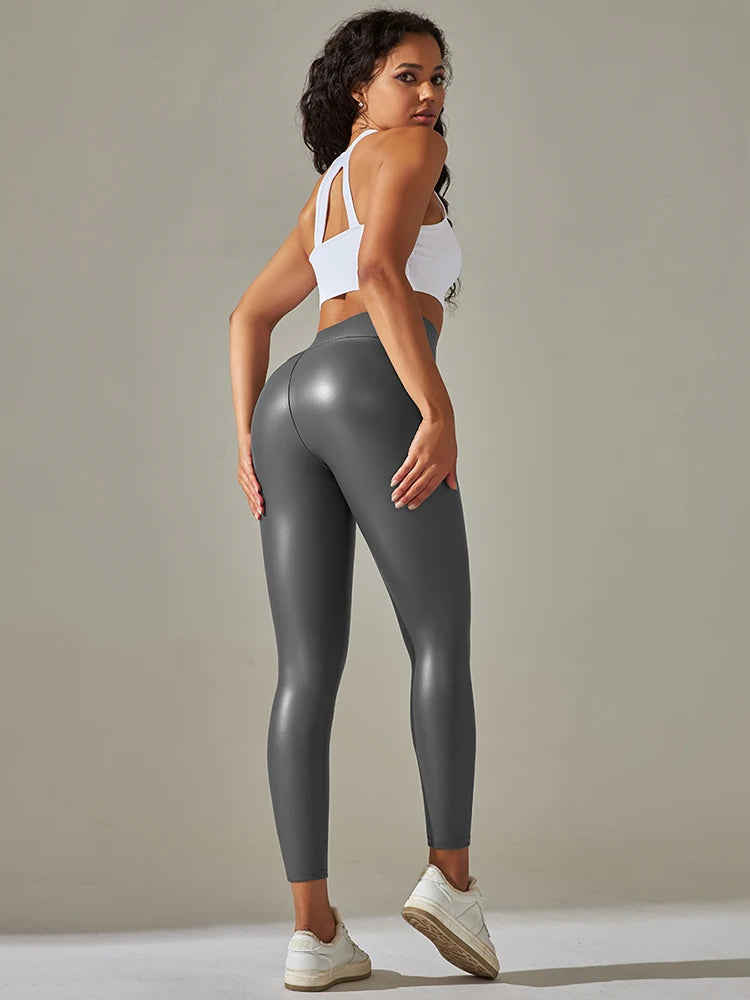 Leggings Push Up Cuero PU Mujer | Cintura Alta | Tallas Grandes