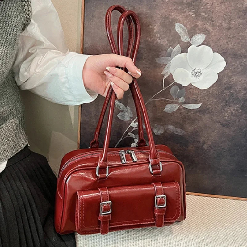Bolsos De Mano Vintage De Lujo Mujer Elegantes De Piel Sintética