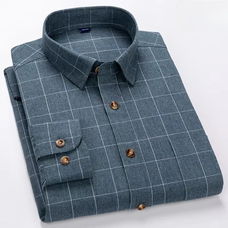 Camisa Algodón | Manga Larga | Ajuste Formal | Rayas/Cuadros | Oficina | Ticotrendy