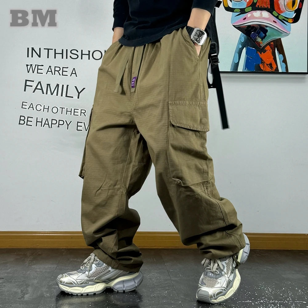 Pantalón Cargo Caqui | Algodón | Corte Holgado | Hombre | Ticotrendy