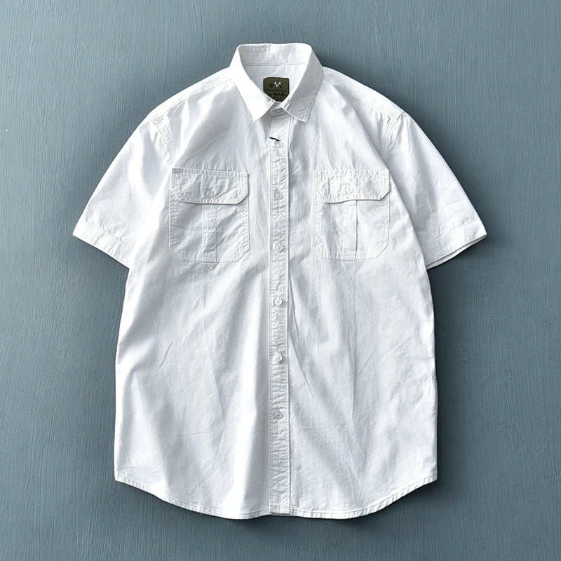 Camisa Casual Hombre | Algodón Puro | Parches Tridimensionales | Manga Corta | Ticotrendy